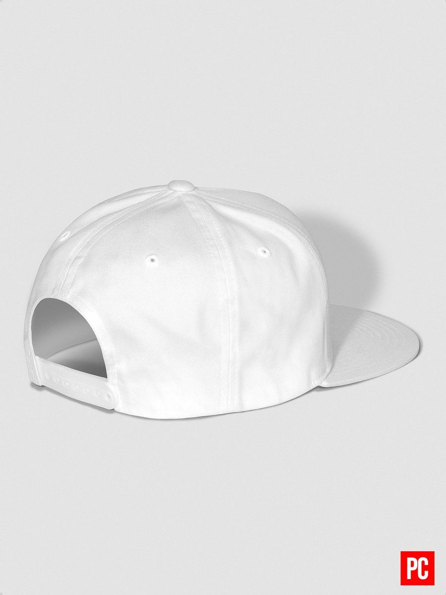 Plain Color White Cotton Twill Flat Snapback Cap product image (6)