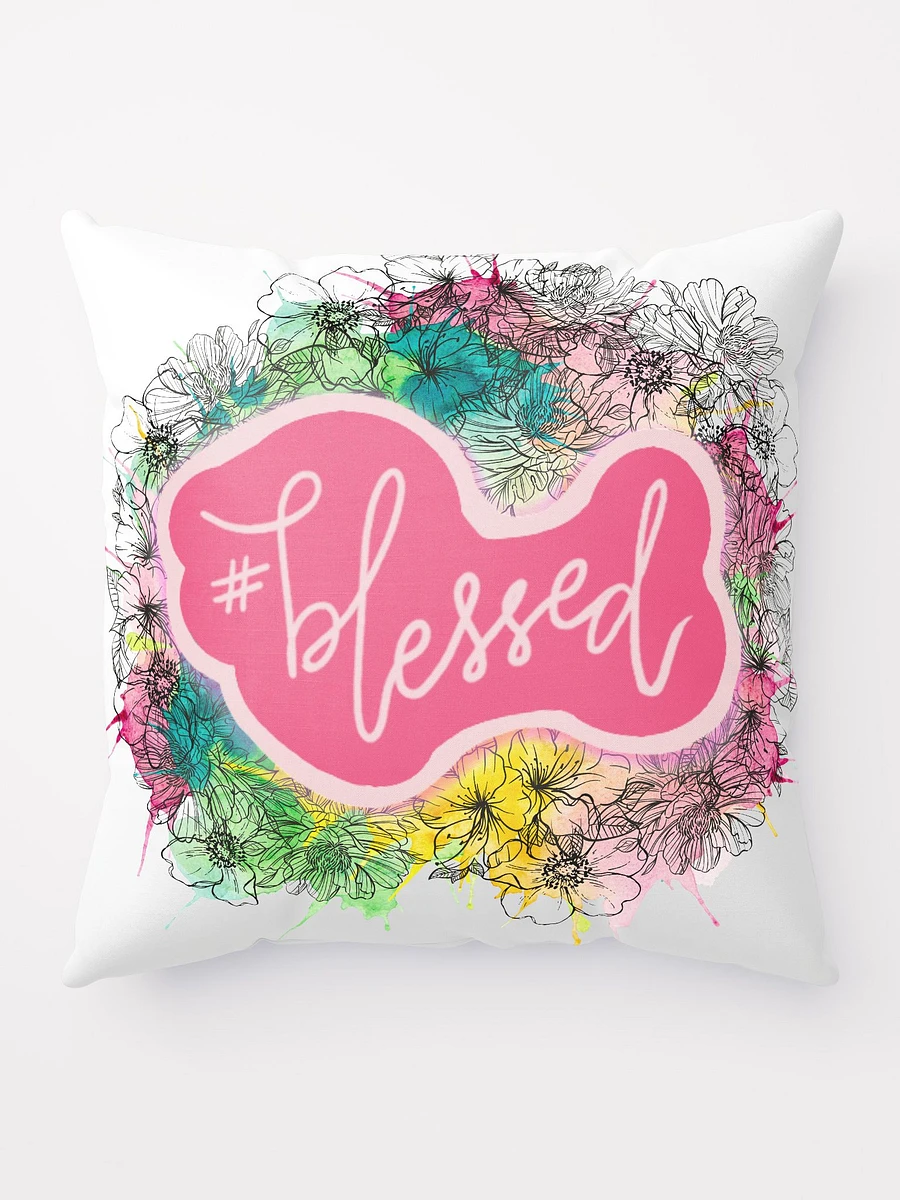 #Blessed Pink Floral Throw Pillow product image (1)