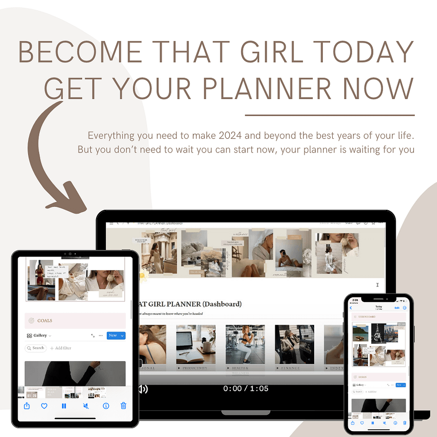 Ultimate That Girl | All in One Dream Life Digital Planner | Notion Template product image (3)