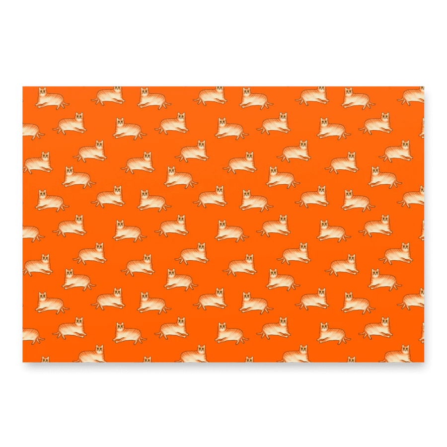 Fat Cat On Orange Base - Wrapping Paper product image (3)