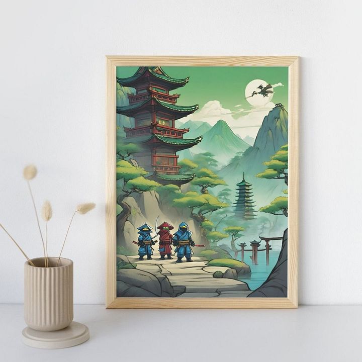 3 Ninja's on a Mission - wall art Boys Room - Ninja Poster - Ninjago inspired Wall Decoration for Boys product image (46)
