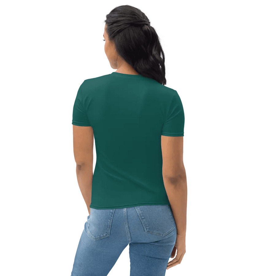 Plain Dark Green True Summer Women's Crewneck Polyester Heavyweight Premium T-Shirt by Treasure Pie product image (8)