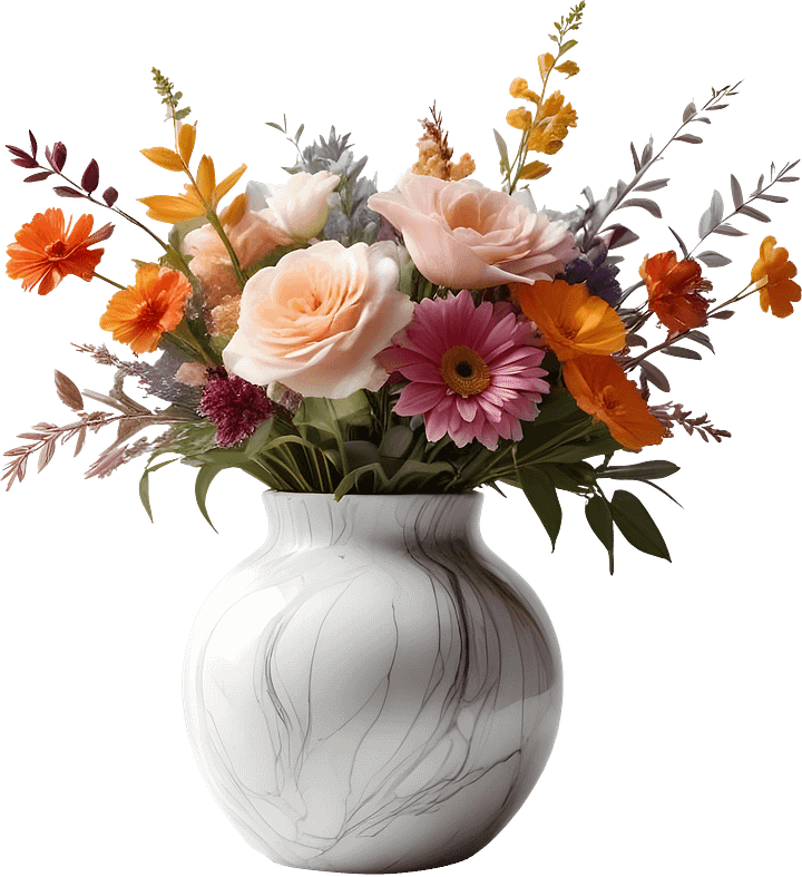 Marble Eternal – Bouquet Grace Vase PNG product image (1)