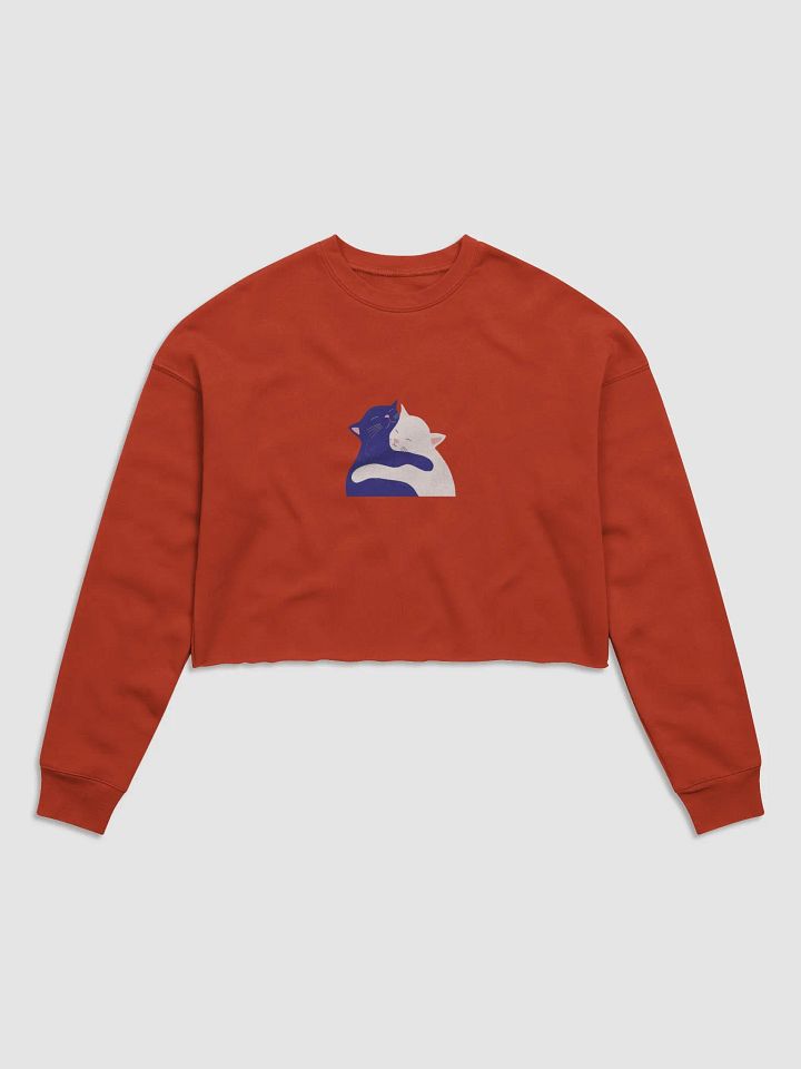 Kitties Hug Women's Crop Sweatshirt product image (2)