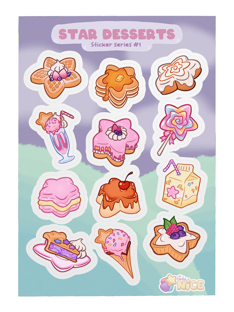Star Desserts Sticker Sheet