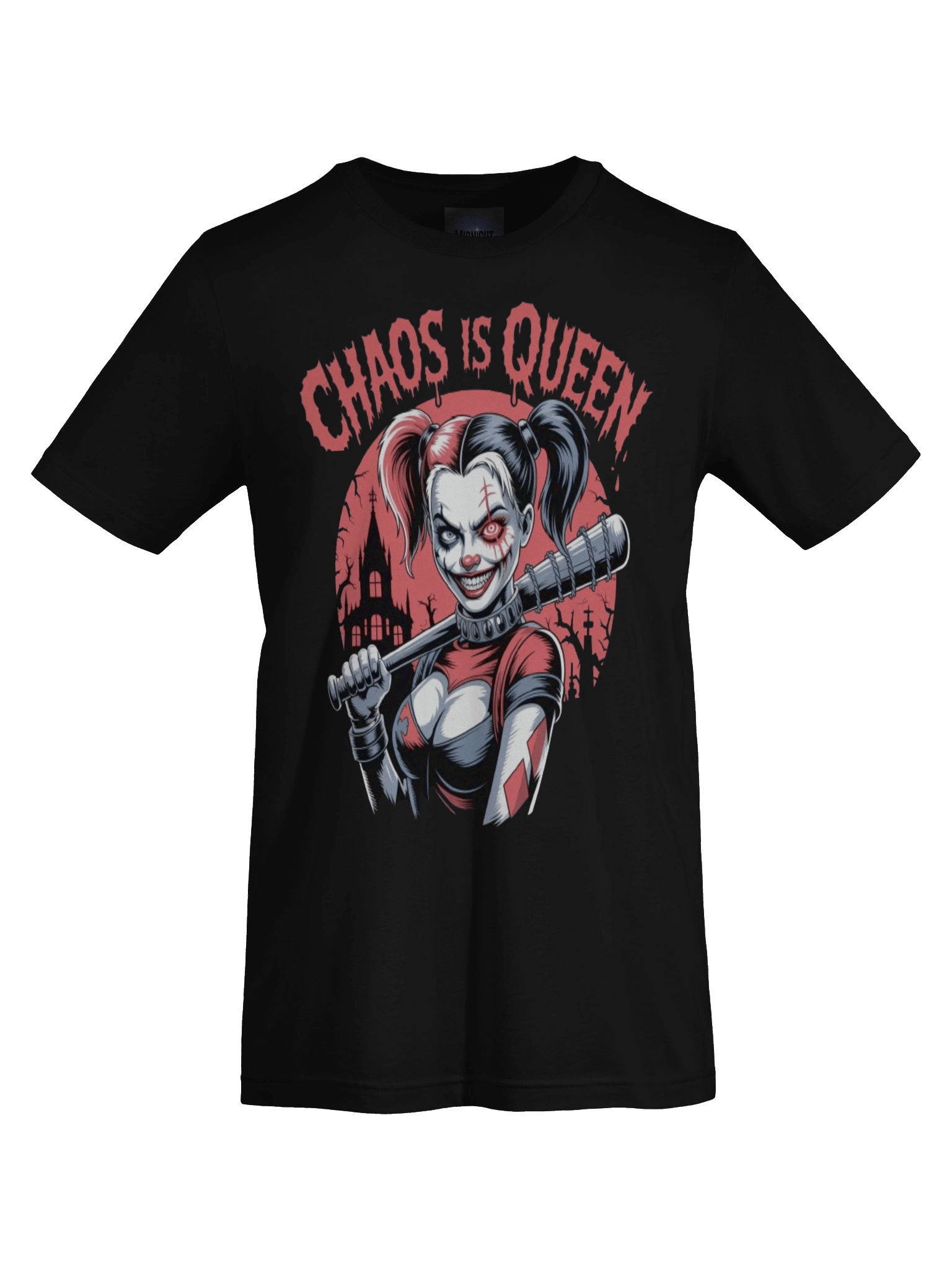Chaos is Queen: Harley Quinn's Bat-Swinging Sovereignty Graphic Tee product image (1)