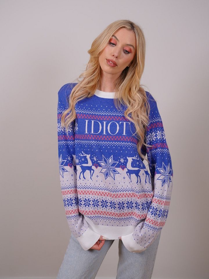 Idiot Blue Knit Sweater product image (1)