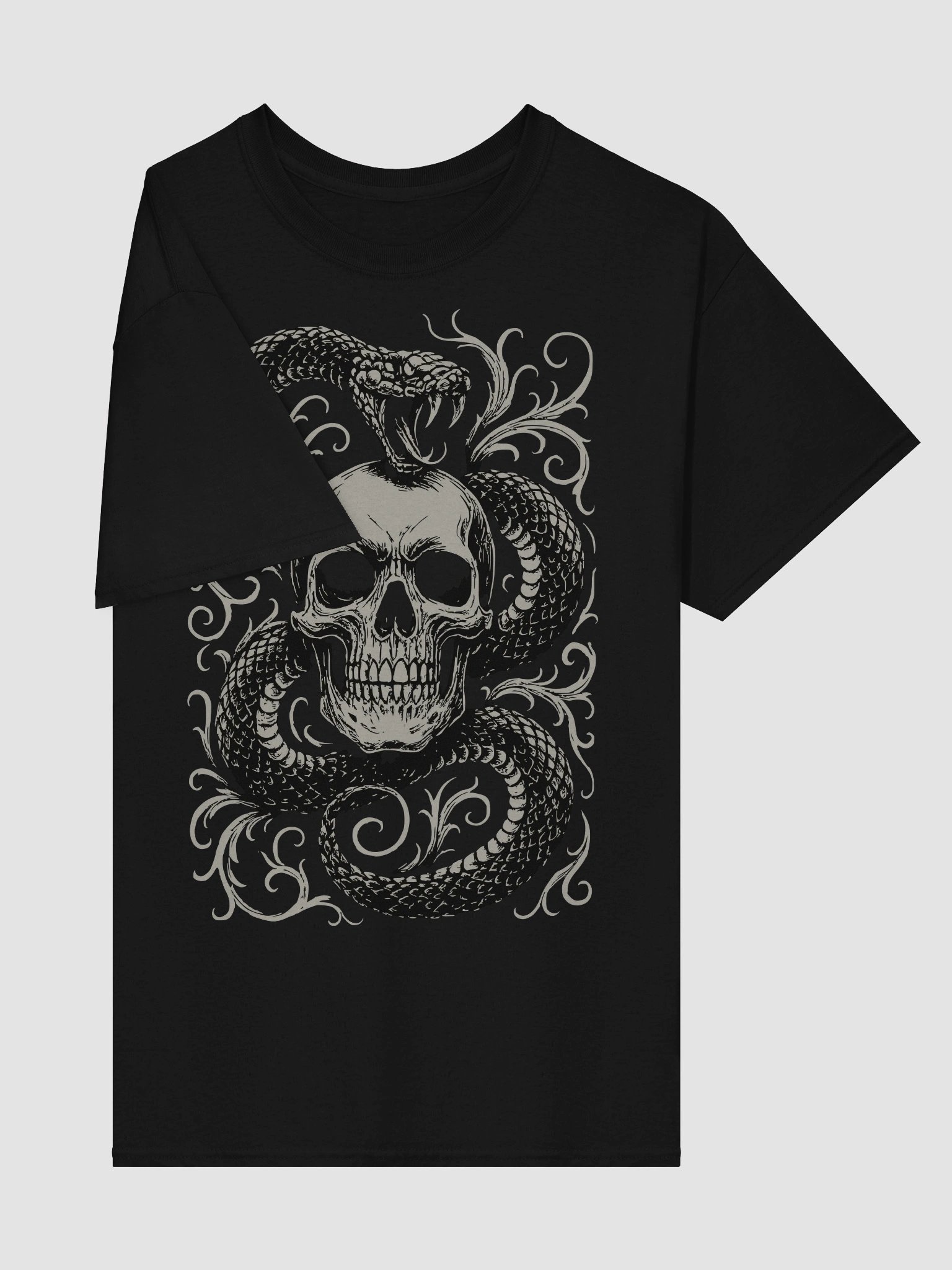 Venom and Bone Skull Snake T-Shirt – Gothic Streetwear Graphic Tee product image (4)
