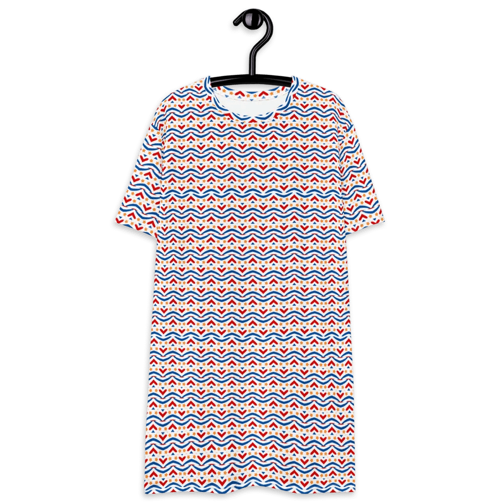 Red, White & Blue T-Shirt Dress, Summer Dress product image (6)