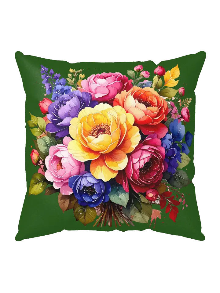 Columbia Road Market Floral All-Over Print Pillow (Green) product image (1)