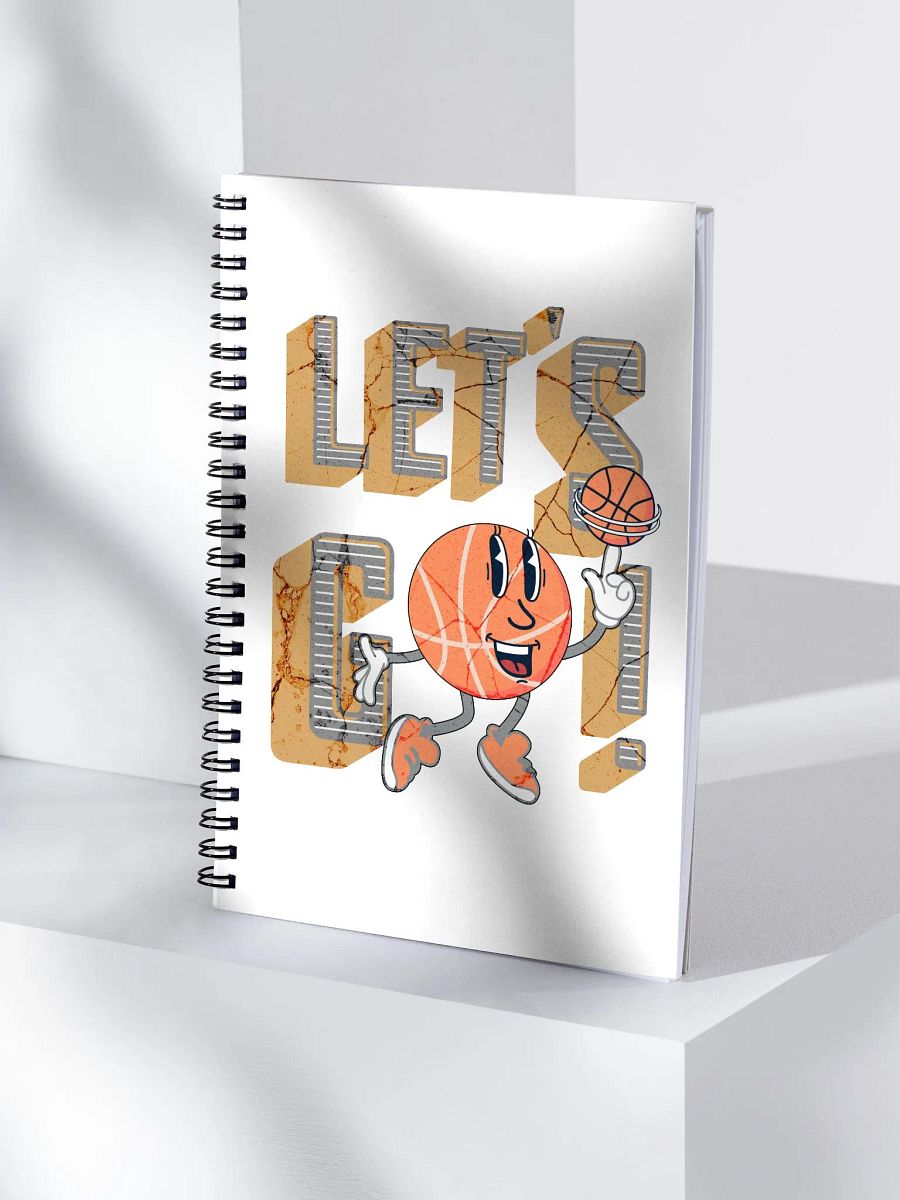 Lets Go Basketball Mascot Spinning Spiral Notebook product image (3)