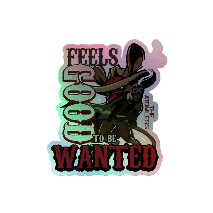 WANTED holographic sticker product image (2)