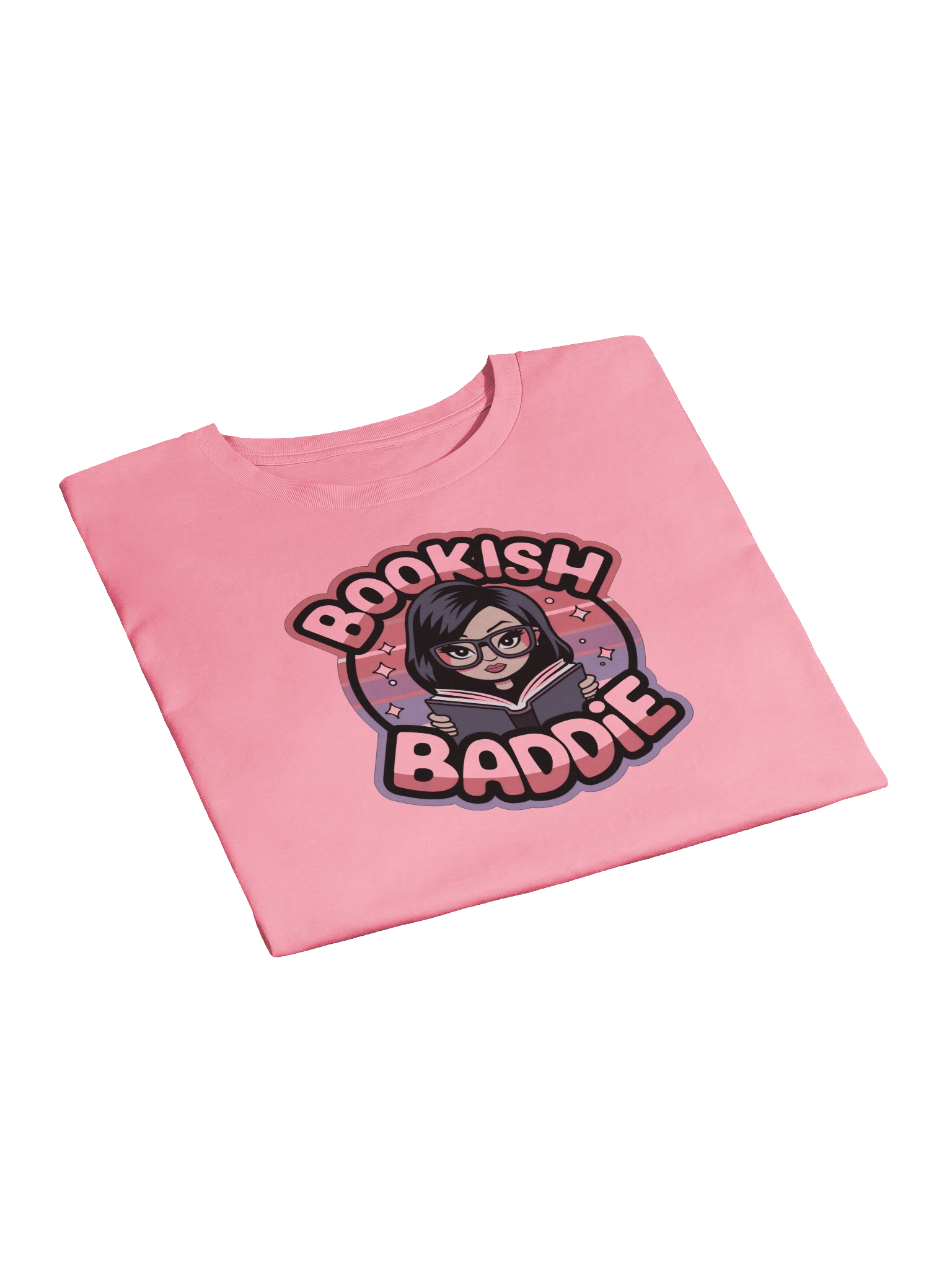 Bookish Baddie Illustrated Crop Top - Pink product image (3)