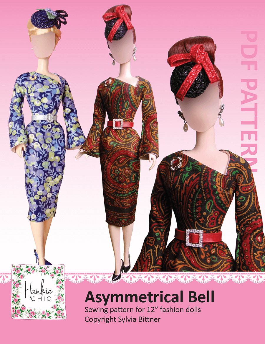 Asymmetrical Bell sewing pattern for 12" fashion dolls product image (1)