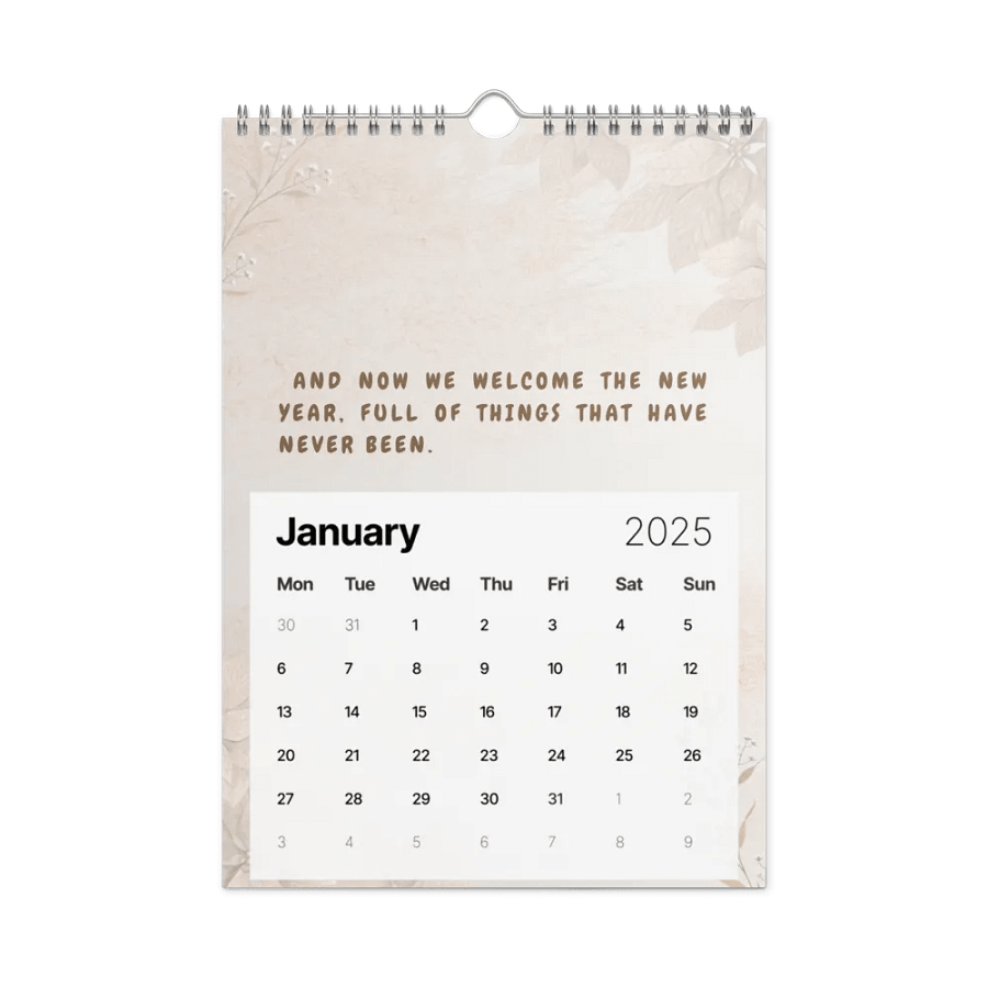 FLORAL INSPIRATIONAL QUOTES WALL CALENDAR 2025 product image (6)
