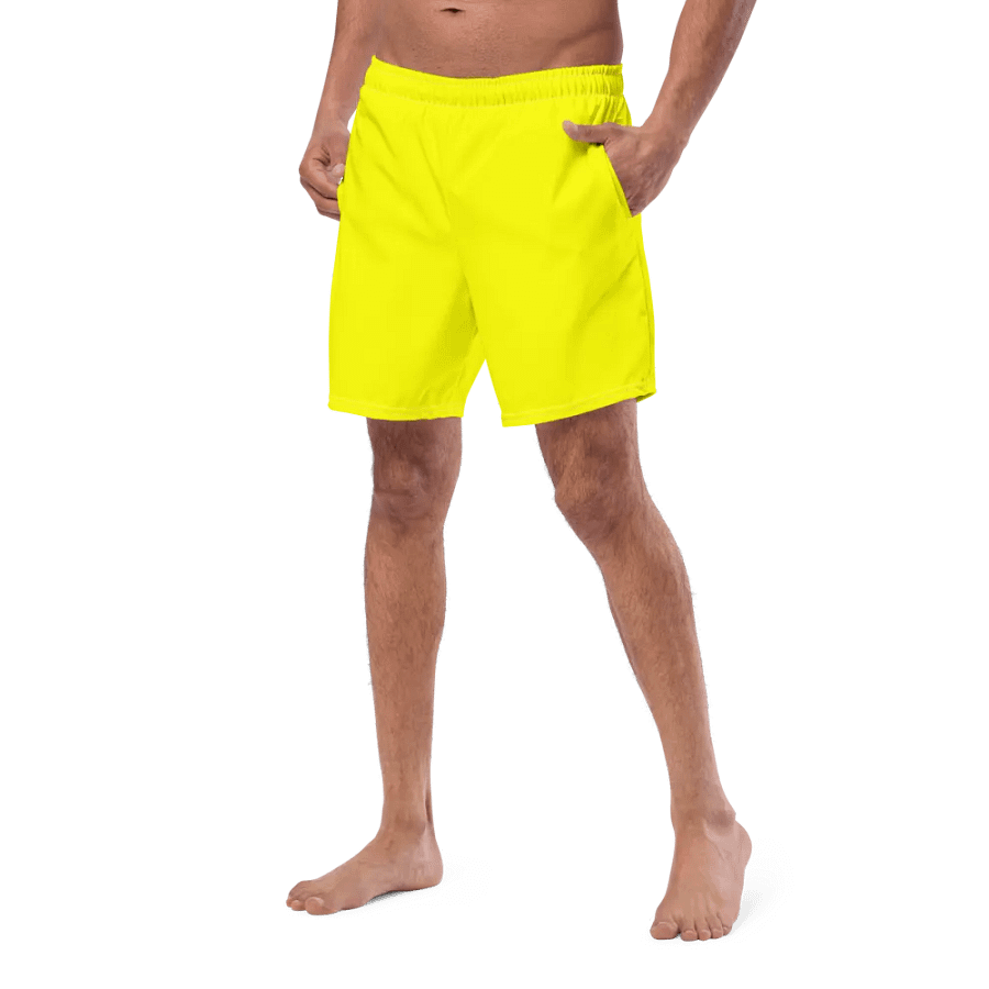 Plain Color Yellow Swim Trunks product image (3)