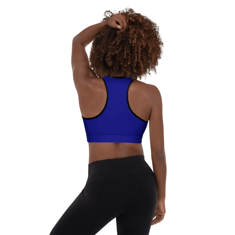 Plain Color Navy Blue Padded Sports Bra product image (2)