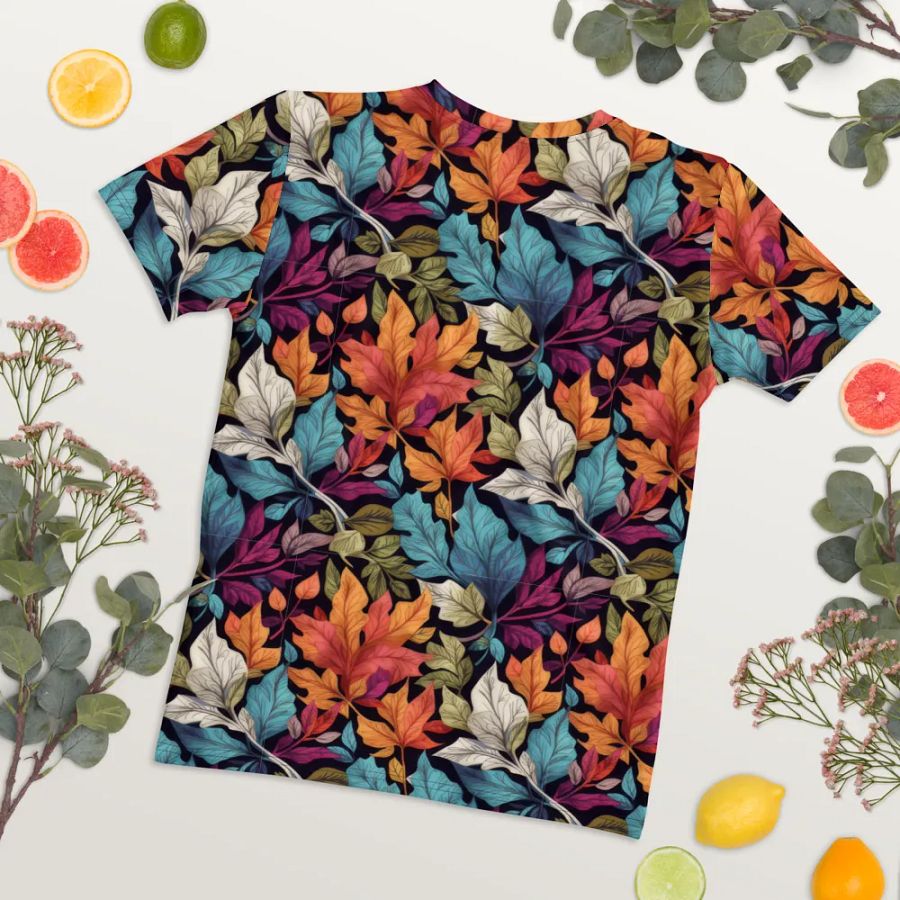 Leaf Pattern All Over Print T-shirt product image (8)
