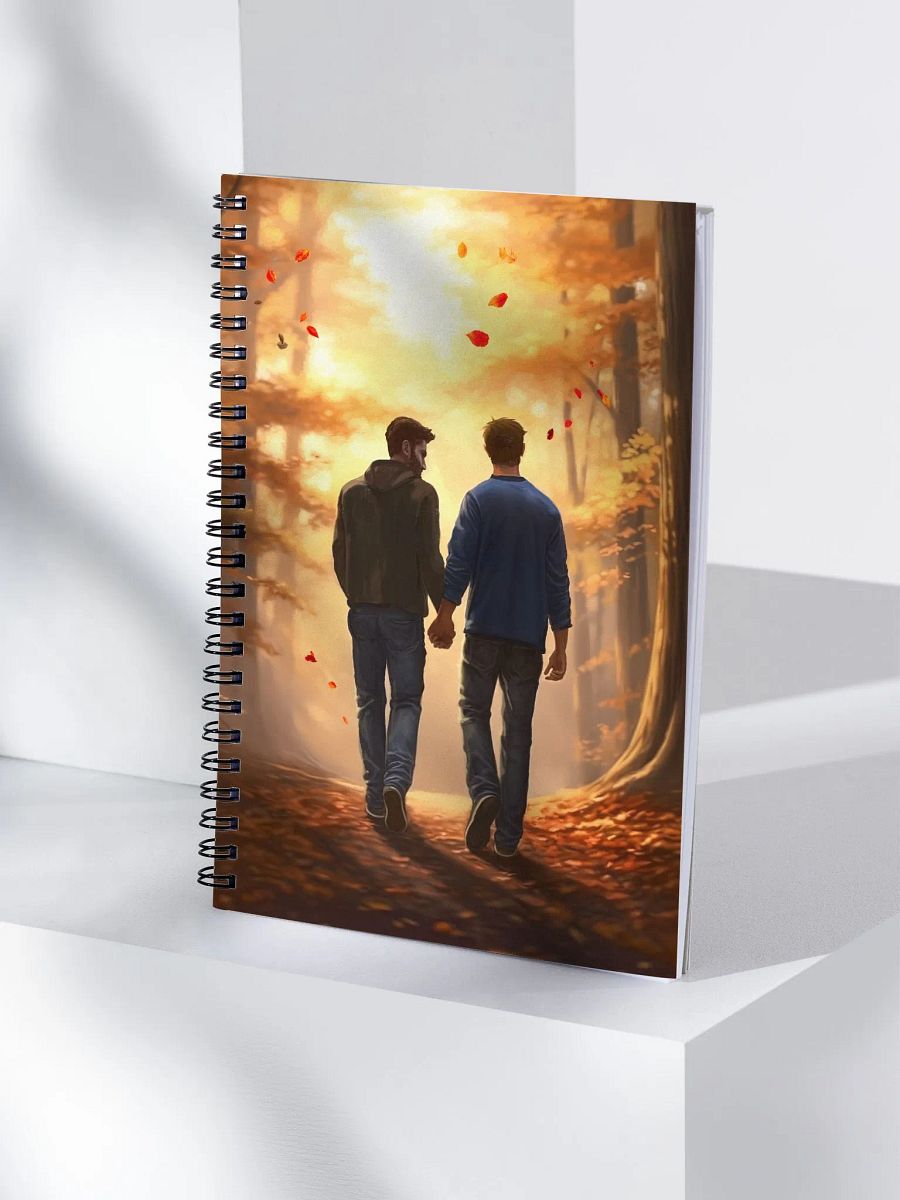 Fall Romance - Gay Couple Spiral Notebook product image (4)