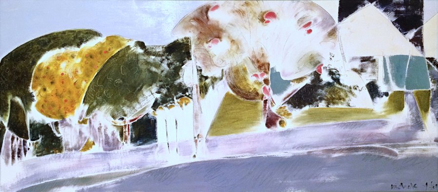 Landscape with Trees (1984) on canvas (16" x 32") product image (1)