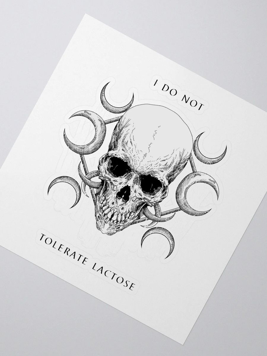 Lactose-Intolerant Skull Kiss Cut Stickers product image (4)