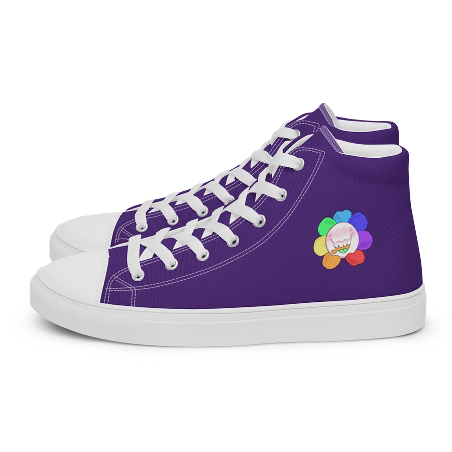 Dark Purple and White Flower Sneakers product image (2)
