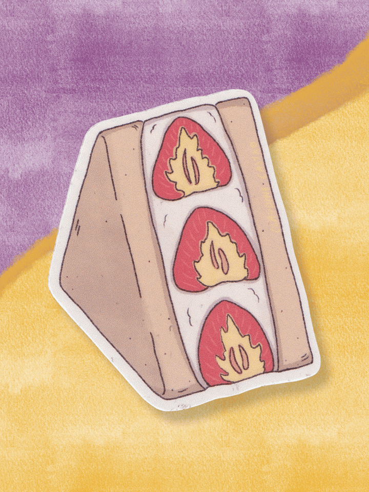 Strawberry Sando Waterproof Vinyl Sticker product image (1)