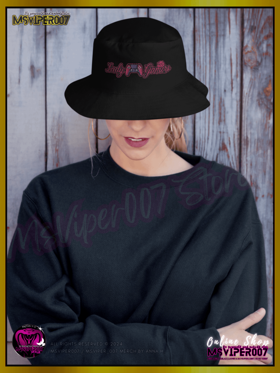 Bucket Hat - MsViper007's "Lady Gamers are Awesome™ " [flamingo] - Stylish Bucket Hat [flamingo] By Anna H. product image (5)