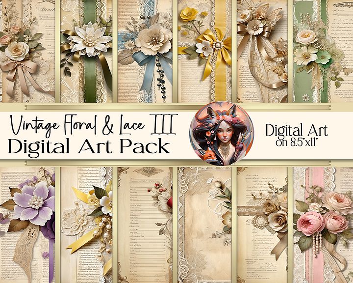 Vintage Floral and Lace III product image (1)