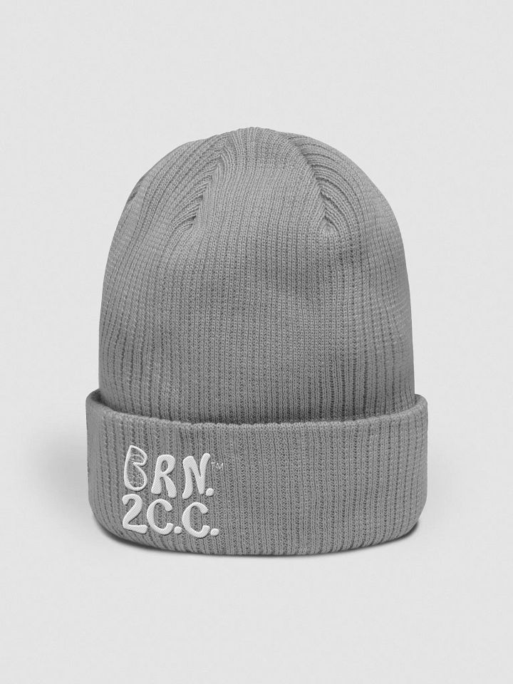 BRN.2C.C.™ | Organic Cotton Ribbed Beanie | Coastal Cool & Sustainable Warmth | White Logo product image (47)