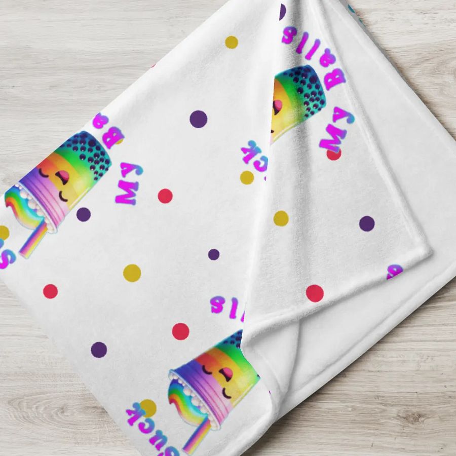 Rainbow Boba Delight Throw Blanket product image (5)