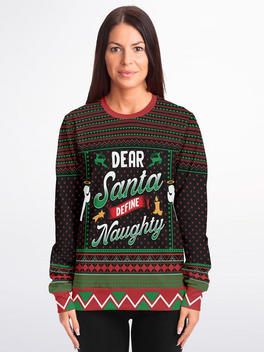 "Dear Santa Define Naughty" Christmas Sweatshirt | Funny Holiday Sweater | Christmas Party Outfit product image (5)