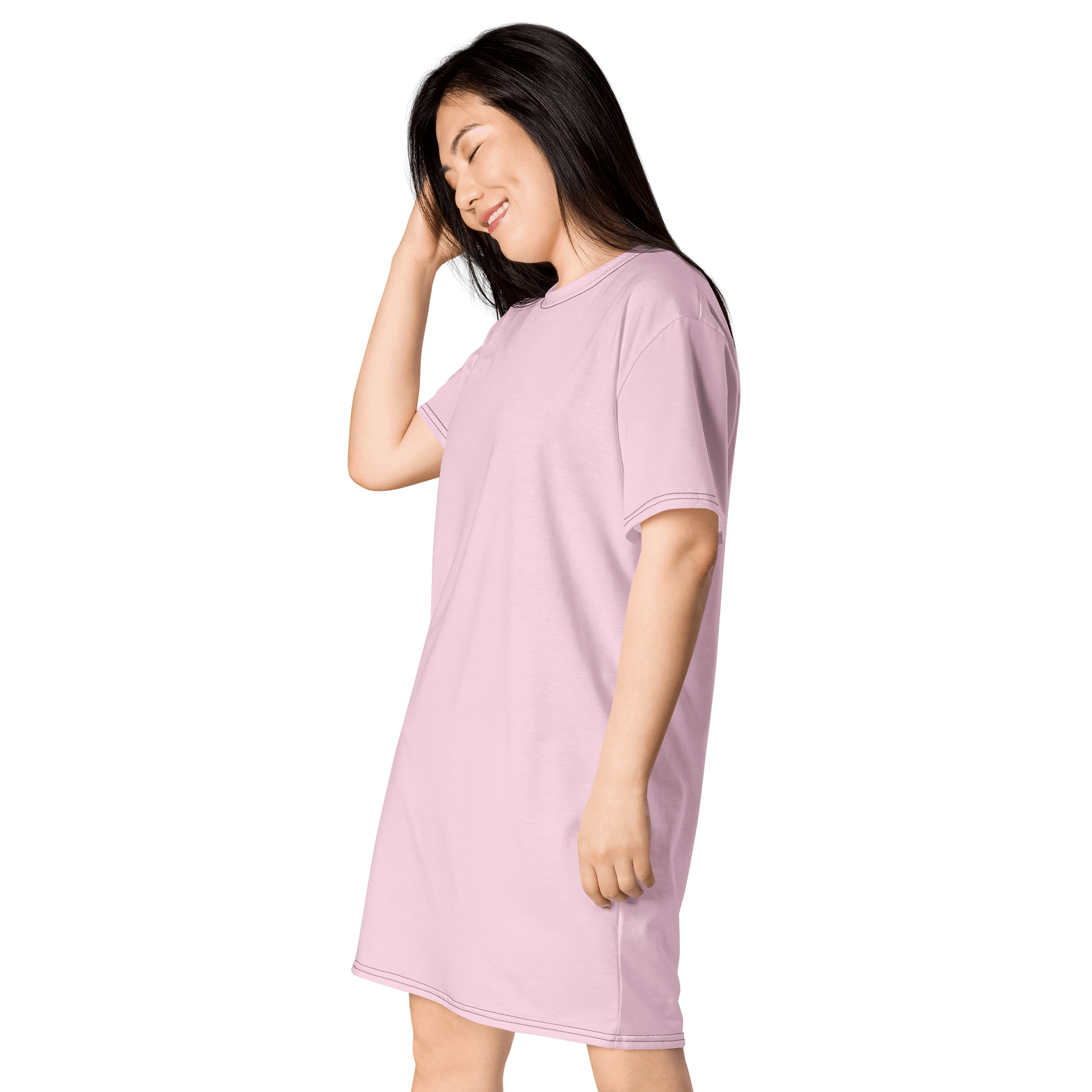 Oversized T-Shirt Dress - Playful Pig Pink, Sizes 2XS-6XL product image (3)
