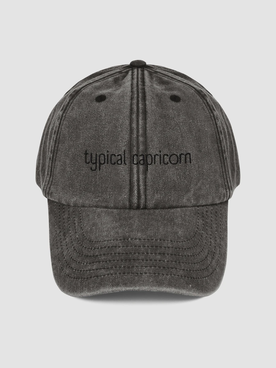 Typical Capricorn Black on Black Vintage Wash Dad Hat product image (2)