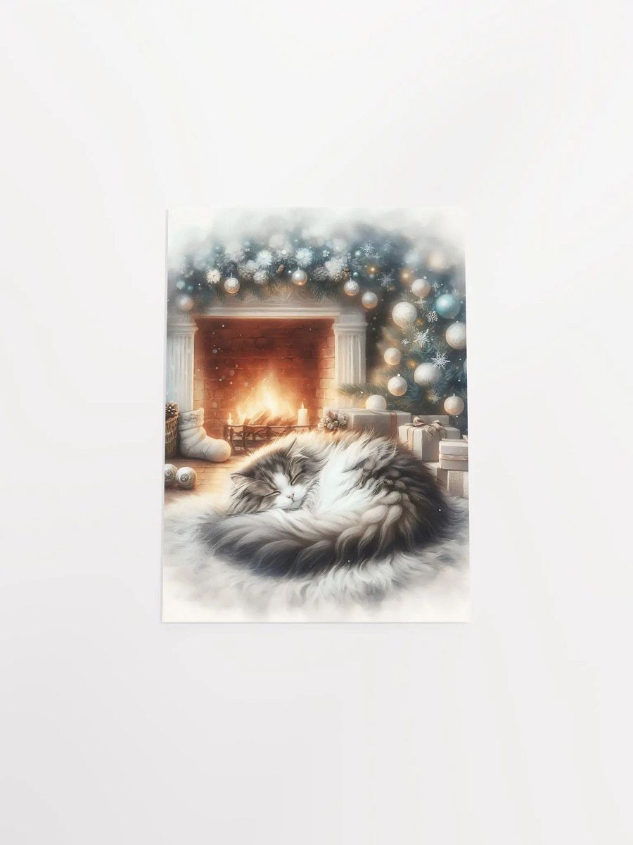 Christmas Cat by the Fireplace Poster product image (12)