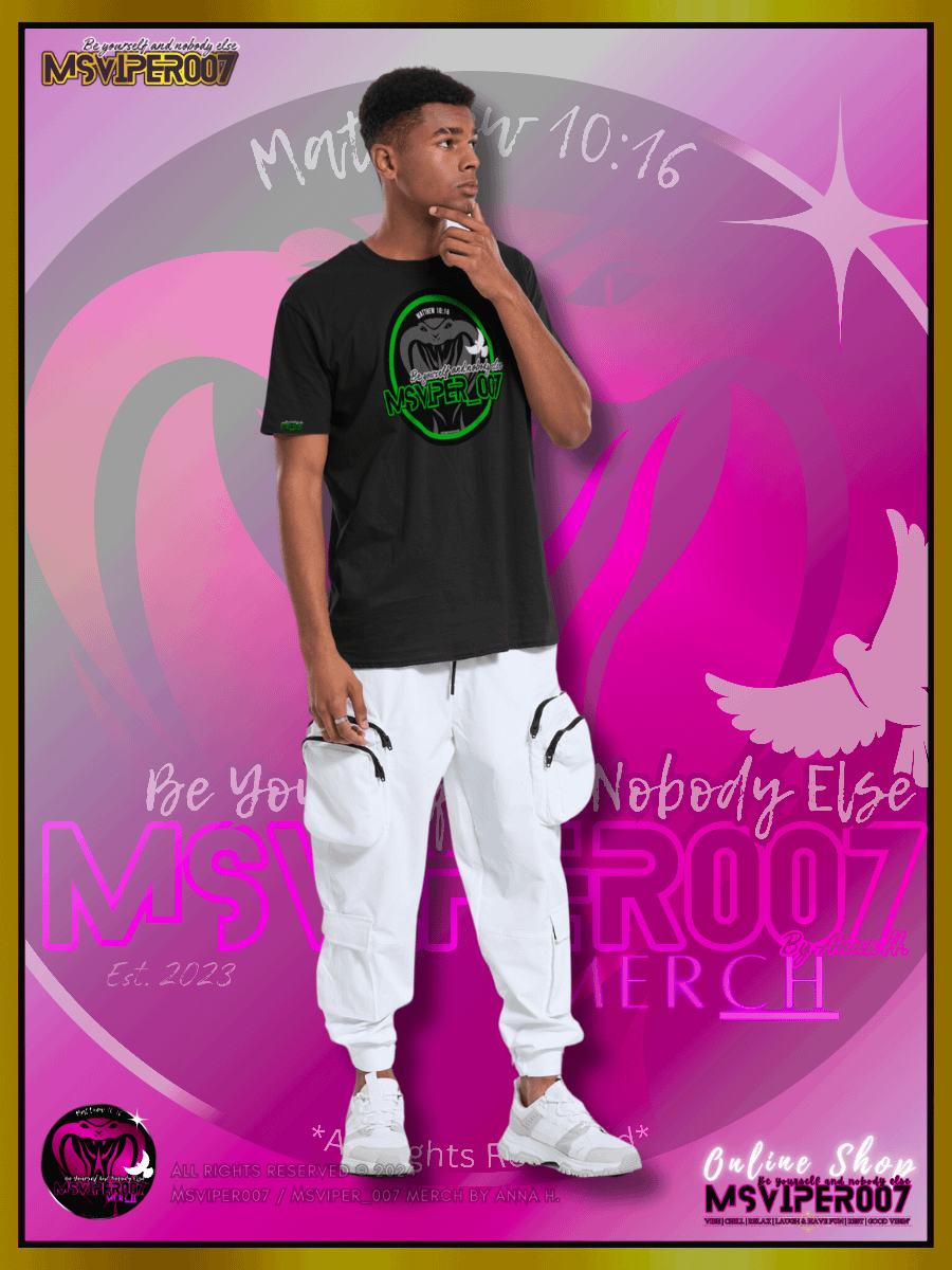 T-Shirt - "MsViper_007™ Brand Classic [green/blk emblem] Support&Sport" - Streetwear/Cozy Lightweight T-Shirt By Anna H. product image (5)