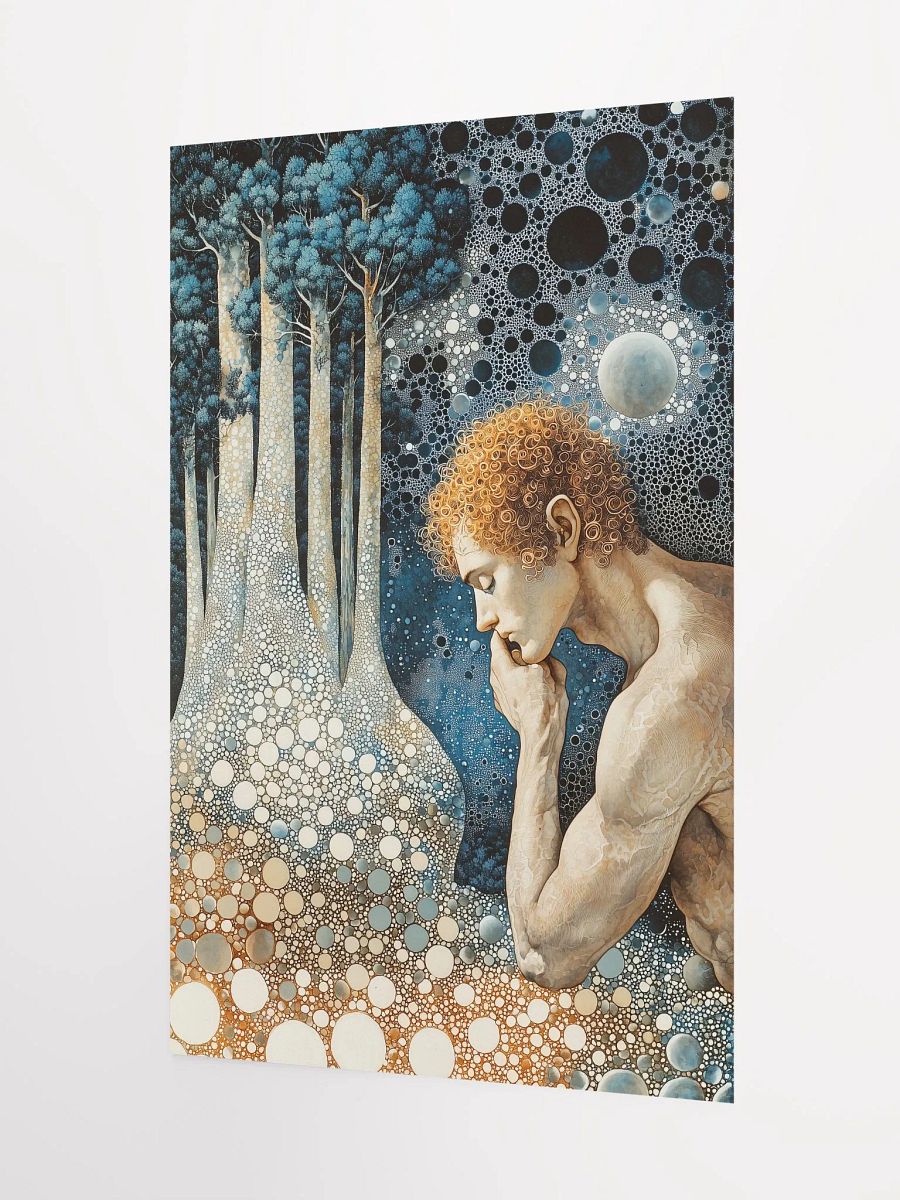 Celestial Contemplation: Fantasy Poster of a Thoughtful Forest Fairy product image (3)