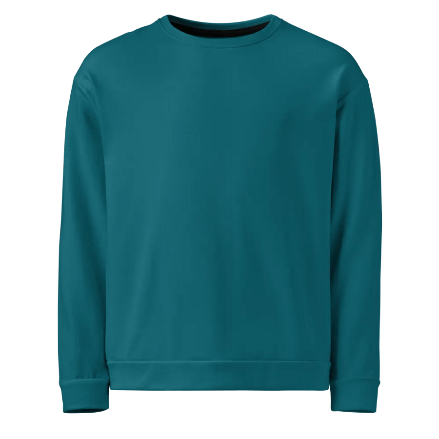 Plain Teal Blue True Summer Unisex Recycled Polyester Heavyweight Premium Sweatshirt by Treasure Pie product image (1)