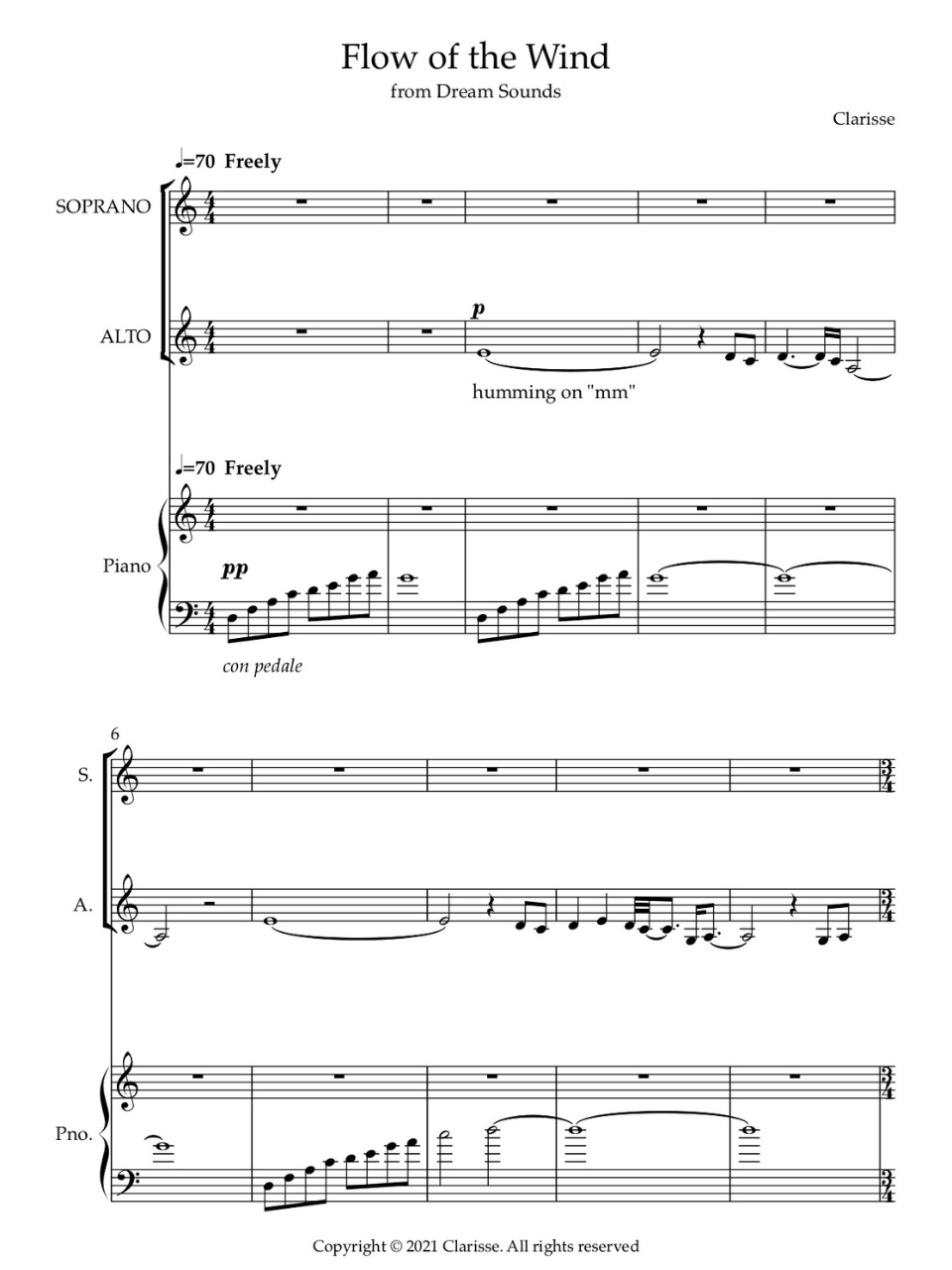 Flow of the Wind (voice and piano) - Sheet Music product image (1)