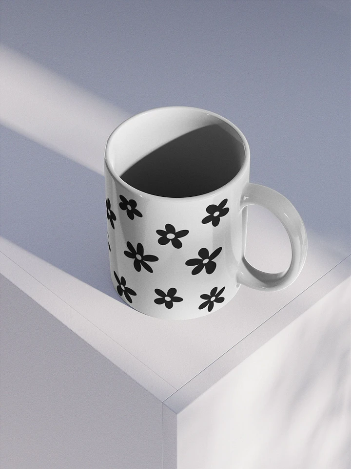 black and white floral mug product image (1)