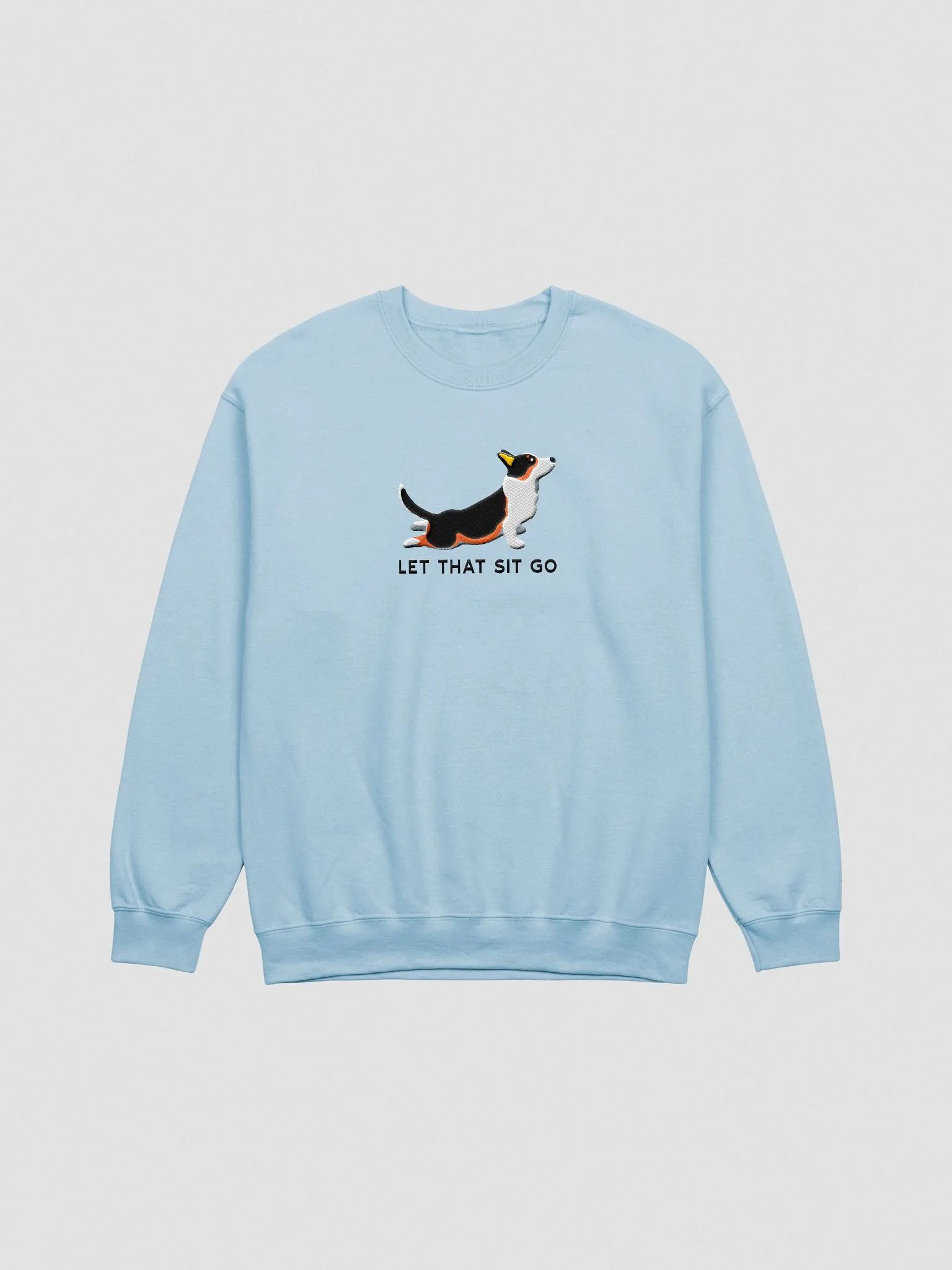 Let That Sit Go Sweatshirt (Embroidered) of a Cardigan Welsh Corgi(Tricolor) product image (4)