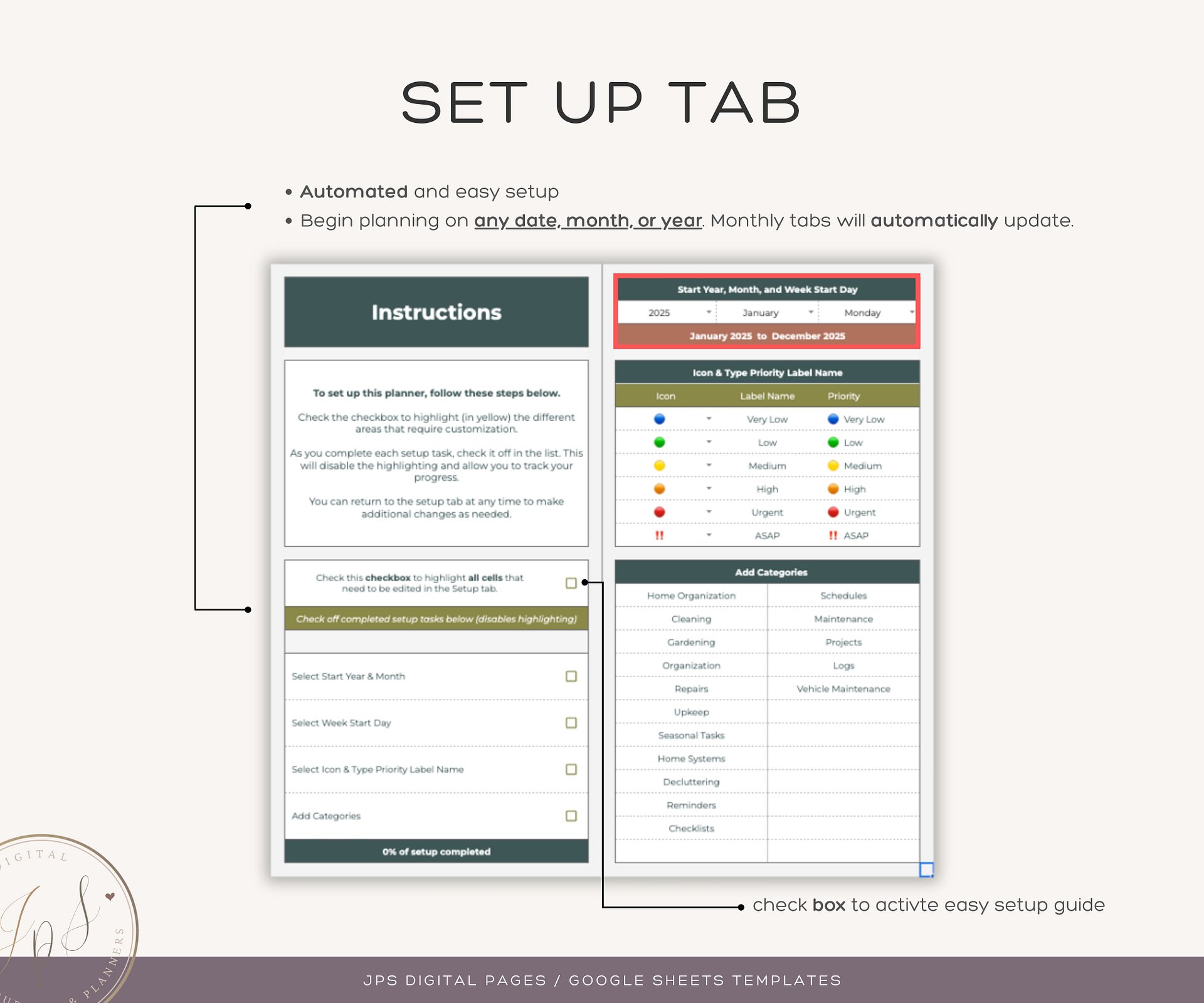 Home Maintenance Calendar, Google Sheets Template product image (3)