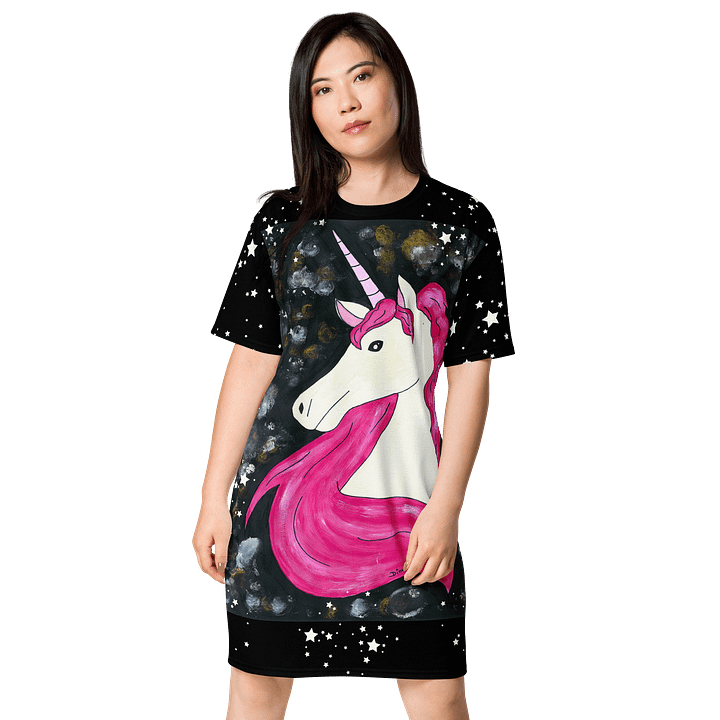 Unicorn (art by Dina R.) acrylic painting picture - T-Shirt Dress product image (1)