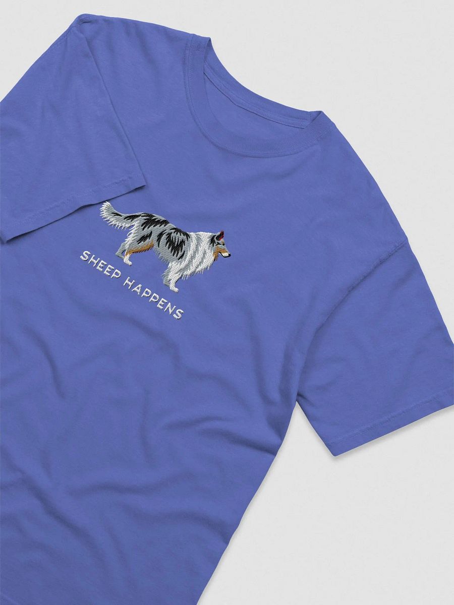 Sheep Happens T-Shirt(Embroidered) of a Shetland Sheepdog(Blue Merle) product image (6)