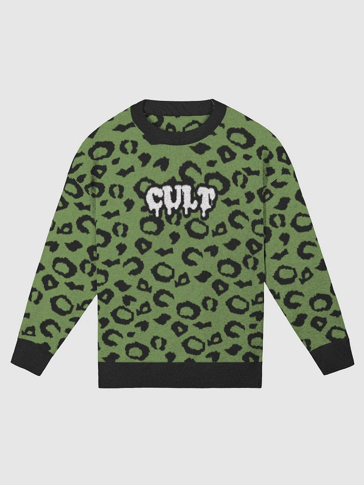 CULT GREEN LEOPARD KNITTED SWEATER product image (1)