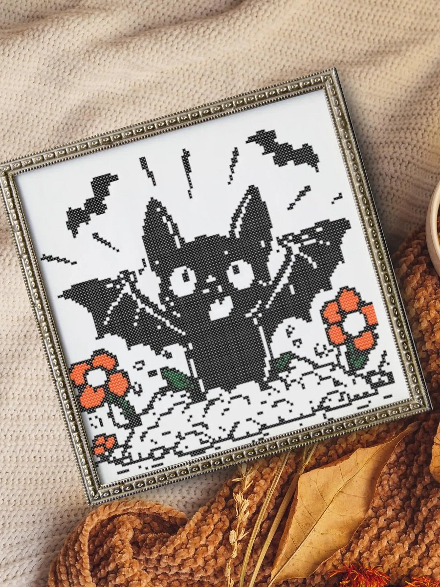Bat Rising Cross Stitch Pattern product image (5)
