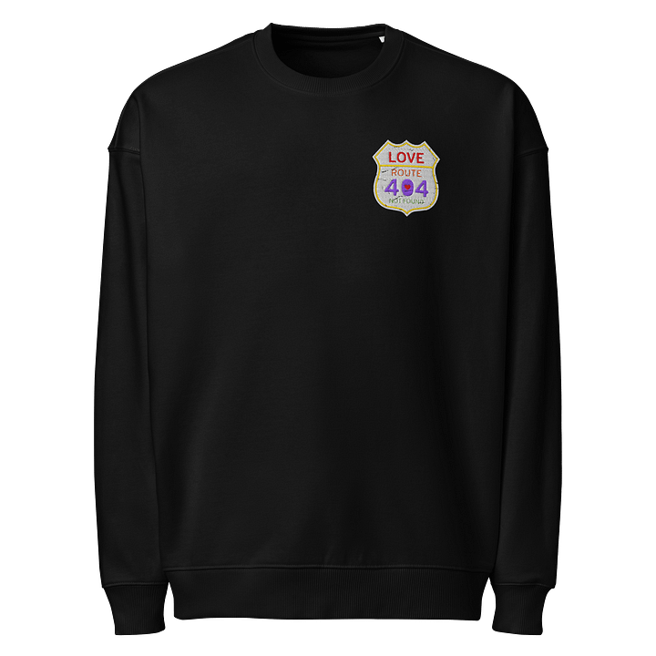 Retro Love 404 Not Found (Embroidered) Organic Oversized Unisex Sweatshirt product image (1)