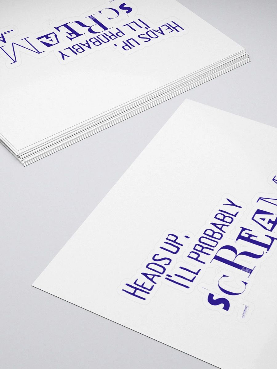 Head's Up I Will Probably Scream A Lot, Sticker, Purple product image (12)