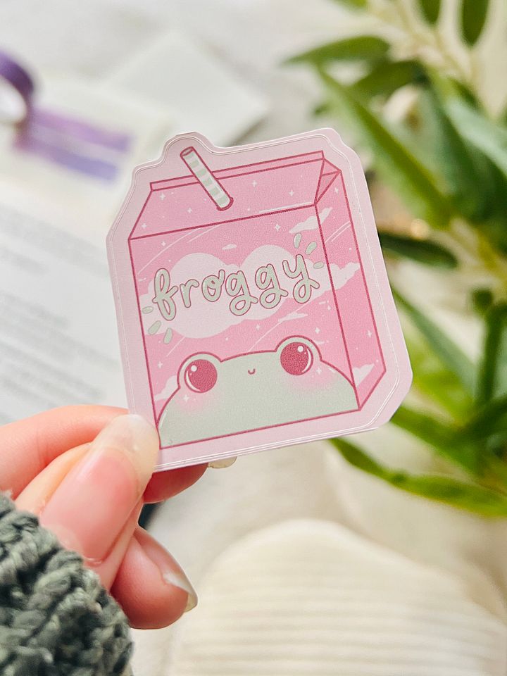Froggy Milk Carton Sticker product image (1)
