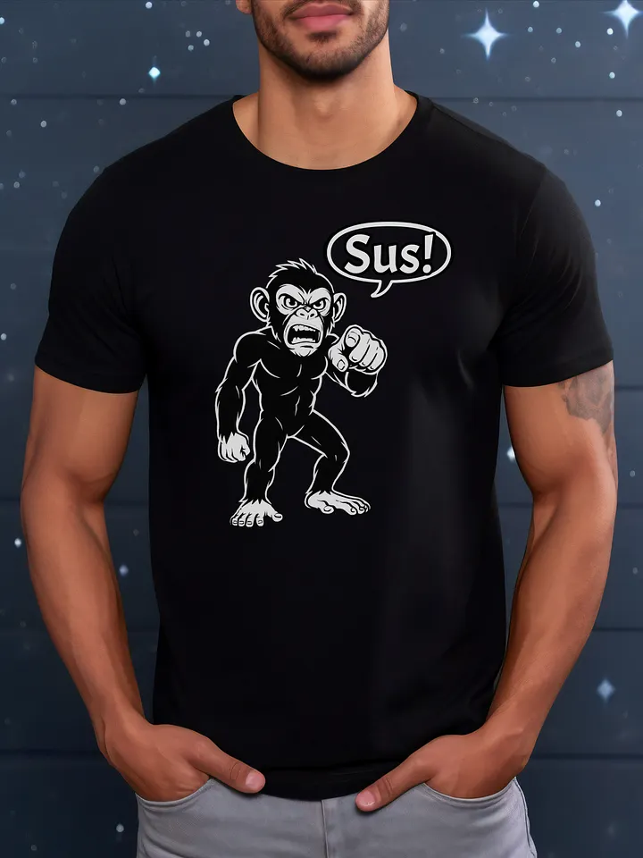 Sus Monkey - Funny - Meme T-Shirt - Bella Canvas 3001 Unisex Staple T-Shirt product image (1)